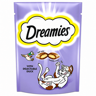 تشویقی گربه دریمیز با طعم اردک Dreamies Cat Snack with Duck وزن 60 گرم