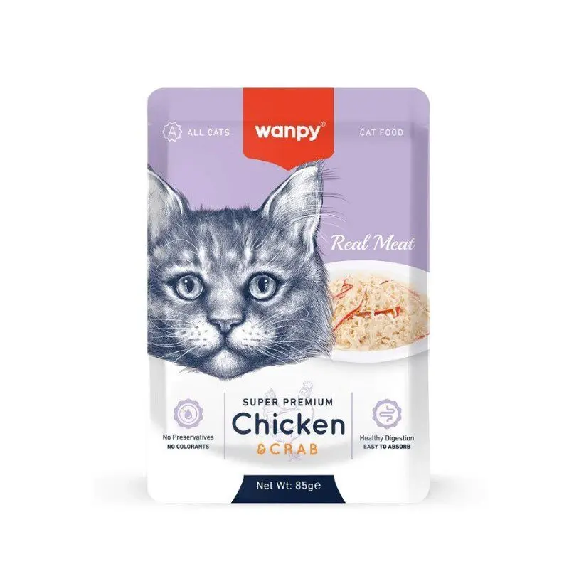 پوچ گربه ونپی با طعم مرغ و خرچنگ وزن 85 گرم