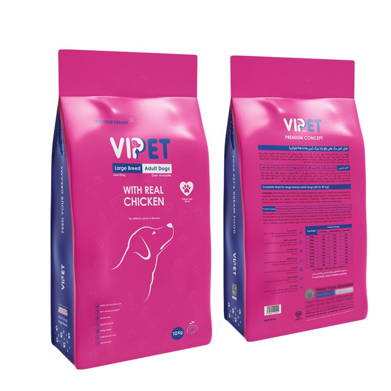 بسته غذای خشک سگ بالغ نژاد بزرگ VIPET Premium Concept با مرغ